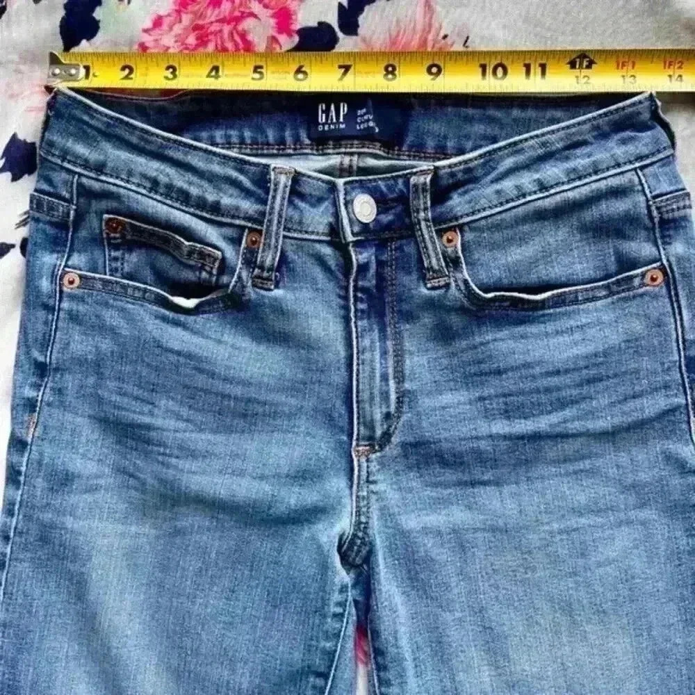 Gap Denim Curvy Leggings Mid‎ Rise Jeans Medium Indigo Women's Size 28R - Picture 3 of 8